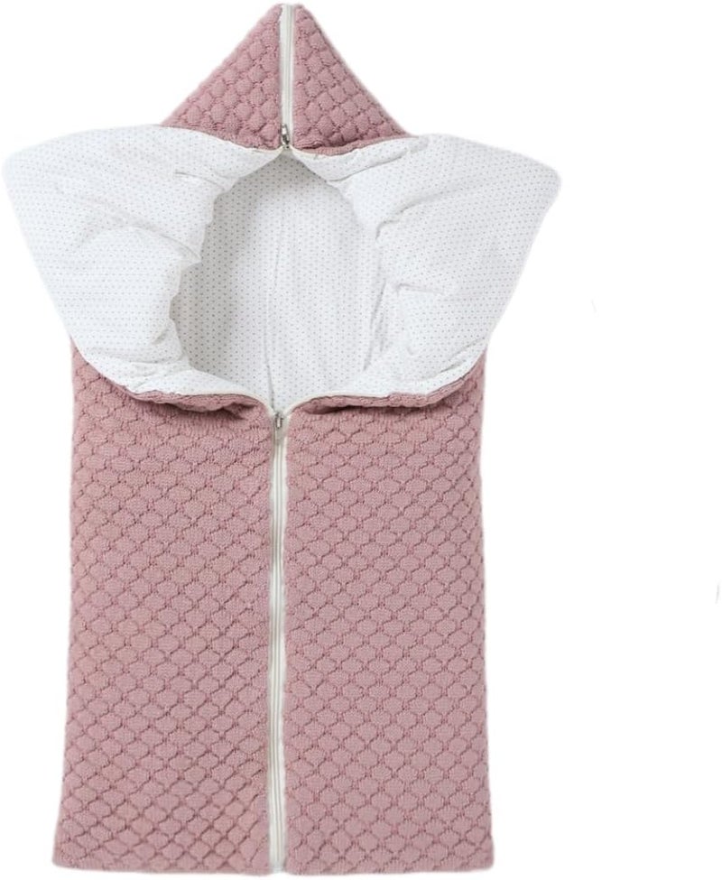 LLmoway Newborn Swaddle Blanket Warm Soft Stretchy Receiving Wrap Baby Infant Winter Sleeping Essentials 0-12Months Rose Red - Image 1